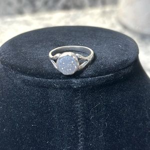 Beautiful raw mineral silver ring